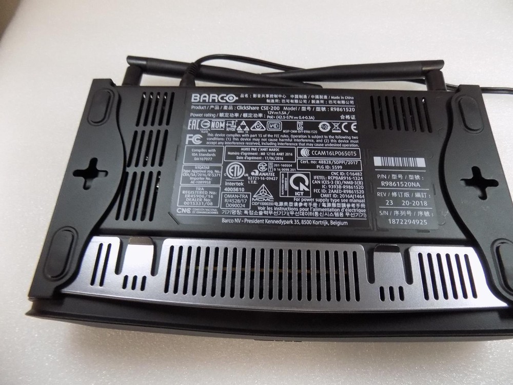 BARCO CLICKSHARE CSE-200 WIRELESS PRESENTATION SYSTEM WITH POWER ADAPTER