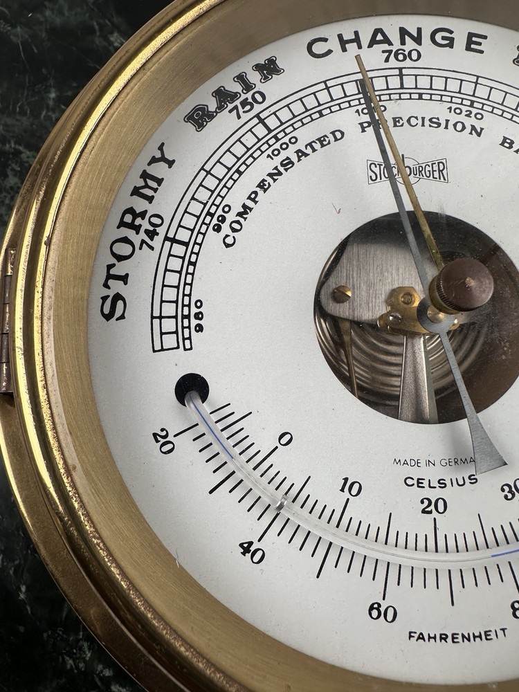 STOCKBURGER COMPENSATED PRECISION BRASS BAROMETER MADE IN GERMANY - UNTESTED