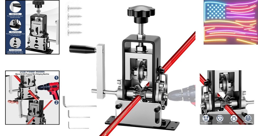Manual Wire Stripper Machine, 0.06''-0.98'' Scrap Copper Wire Stripping Machi...