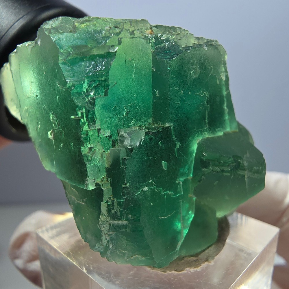 Clear Phantom Fluorite Cube parquetted, green Okorusu, Namibia 38*31*30mm