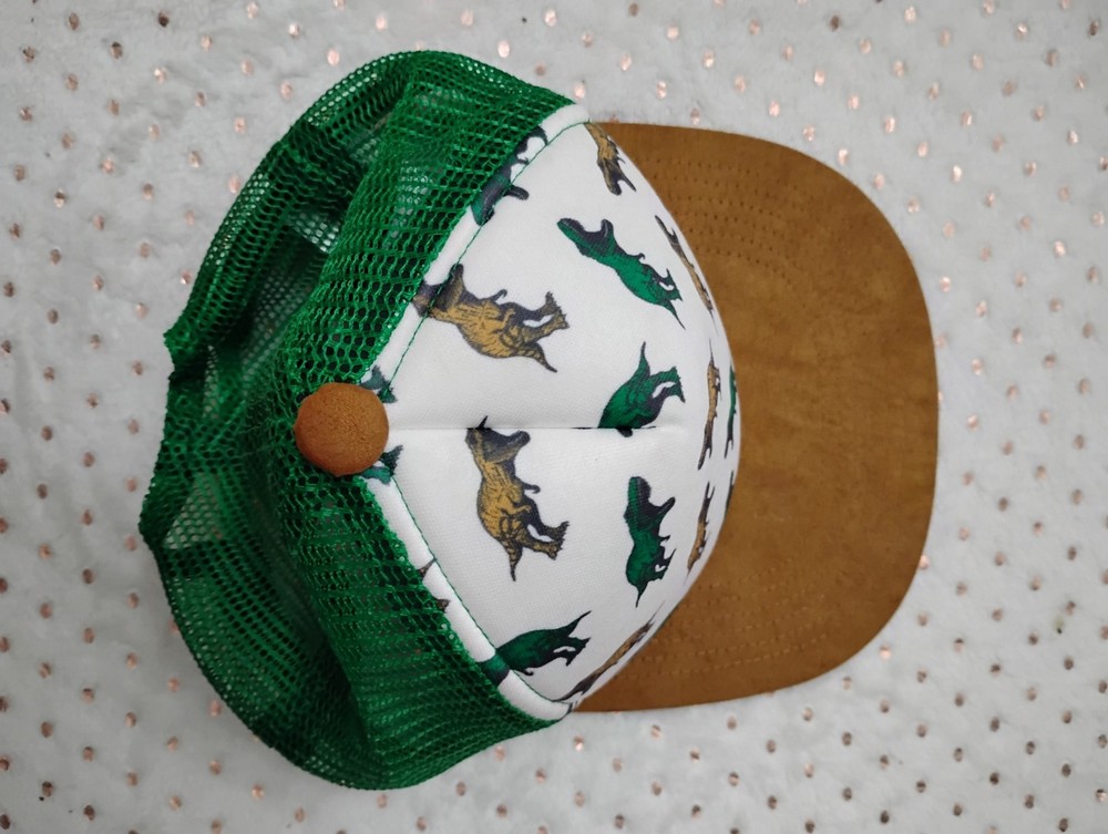 Kids Small Snapback Mesh Hat Cap Adjustable Dinosaur Print