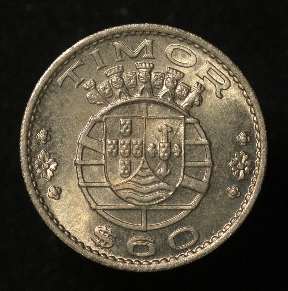 Timor 1958 60 Centavos - BU - Odd Denomination!