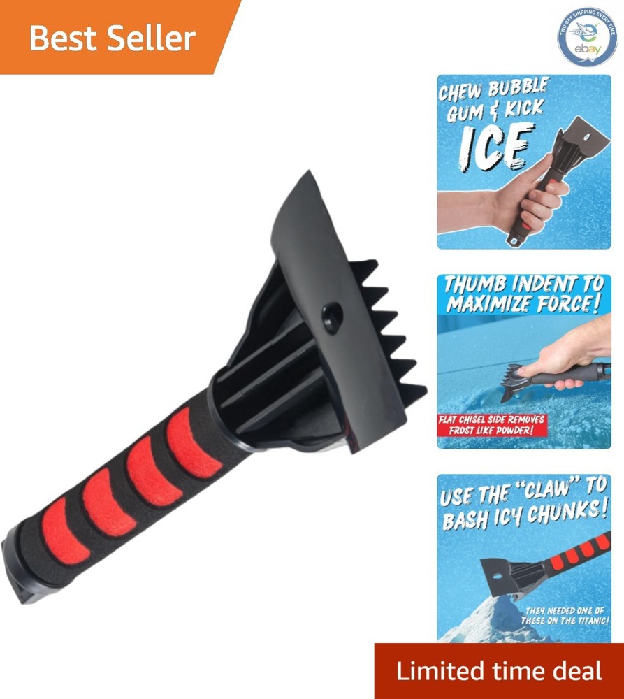 Reinforced Plastic Ice Scraper - Chisel & Claw Sides for Ultimate Winter Use