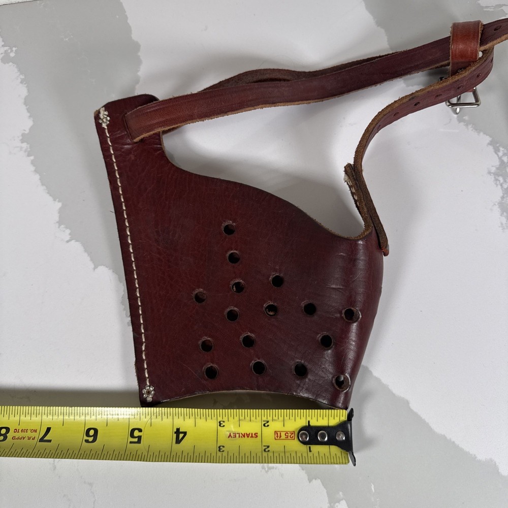 Vintage Thick Leather Dog Muzzle Large - XLarge adjustable strap*