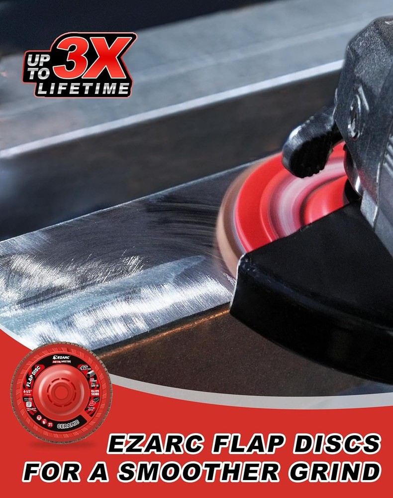 EZARC Flap Discs 60 Grit, 4-1/2" x 7/8" Ceramic Grain Sanding Disc,...