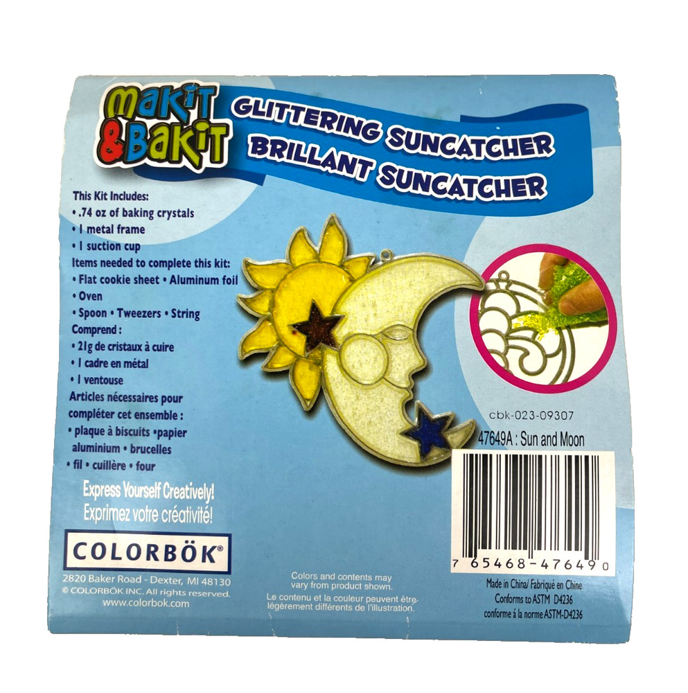 NEW  Make It Bake It Sun & Moon  Stained Glass Suncatcher