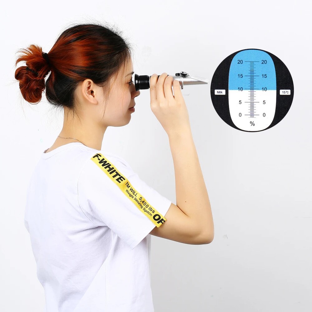 0～20% Milk Refractometer Handheld ATC Professional Milk Purity Analyzer Tester