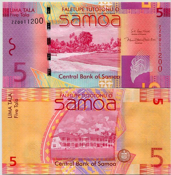 Western Samoa 5 Tala ND 2008/2017 P 38 REPLACEMENT ZZ UNC