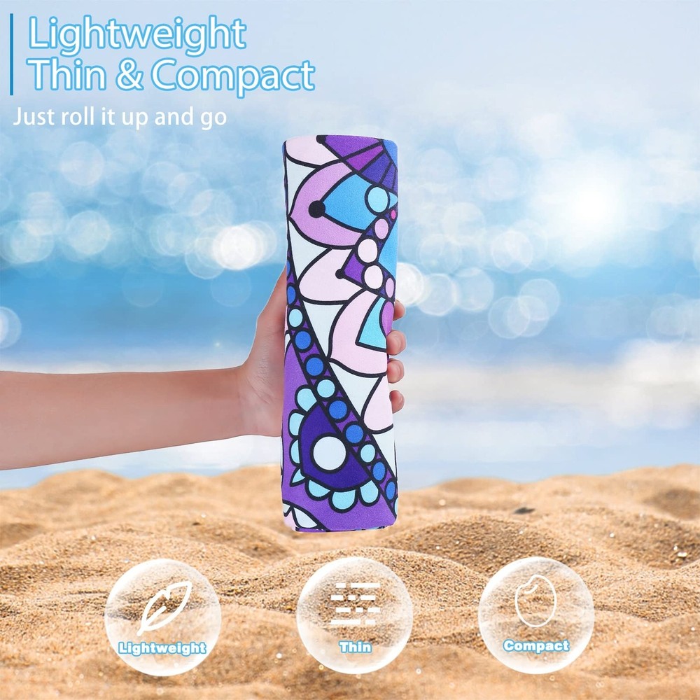 4 Pack Microfiber Thin Lightweight Beach Towel Oversized 71x32 Extra Large Sa...