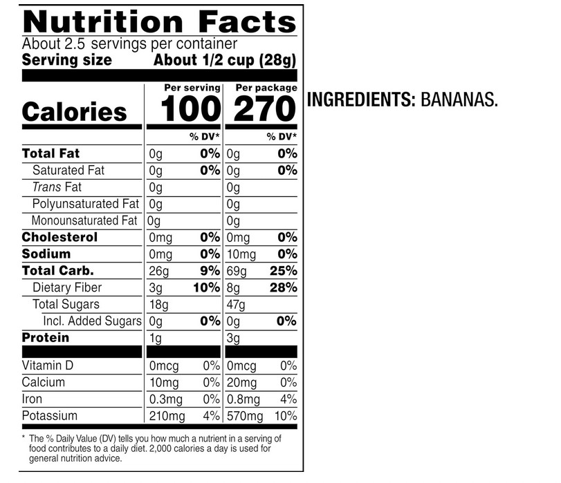 Bare Baked Crunchy Banana Chips 2.7 oz Bag