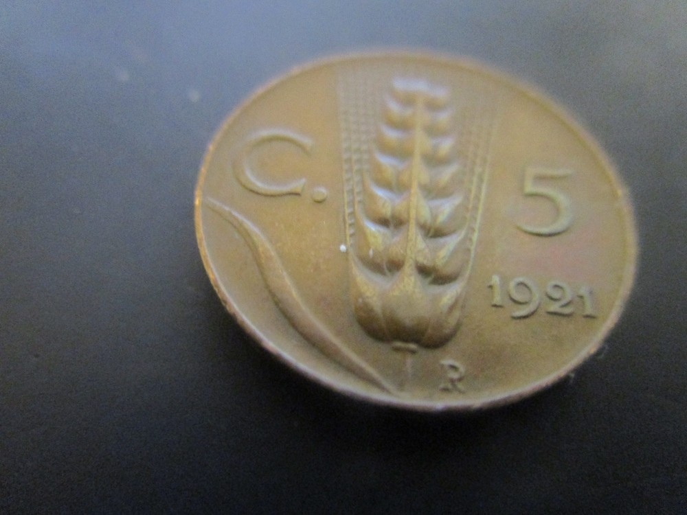 1921 Italy 5 Centesimi