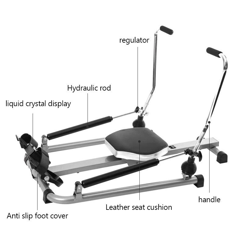 🚀Home Gym Adjustable Exercise Rowing Machine Rower Double Hydraulic Resistance