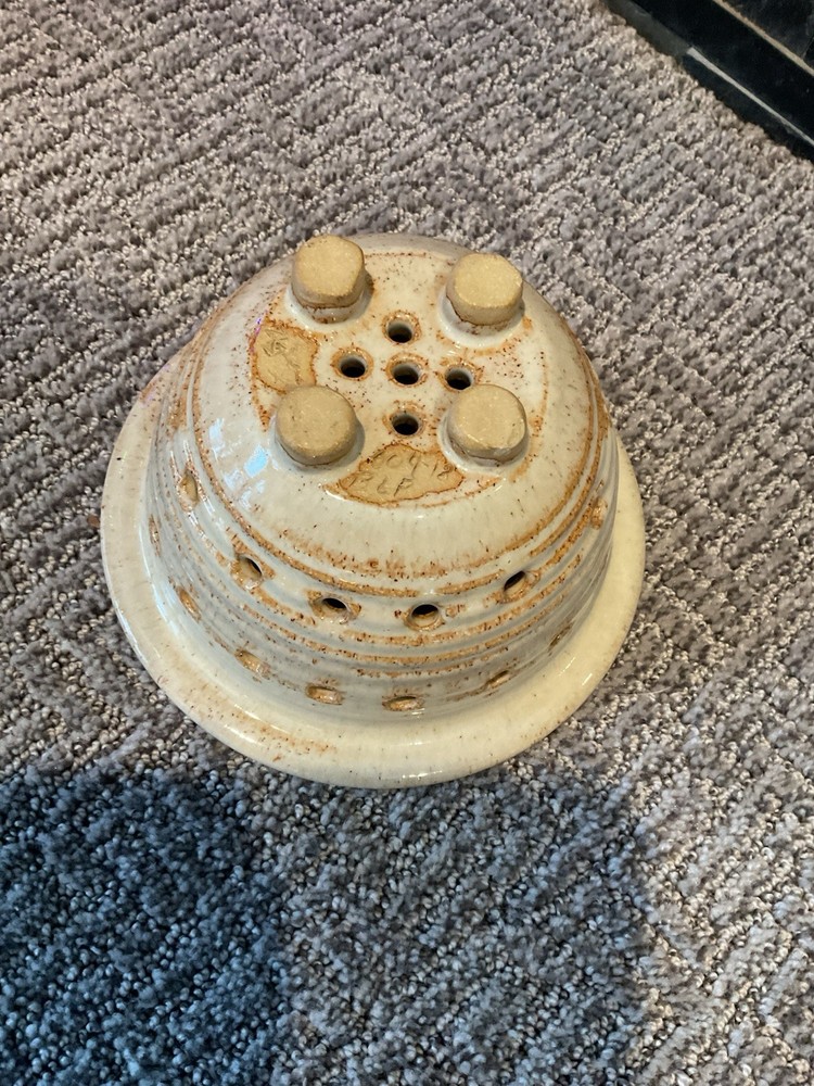 Vintage Ceramic Strainer Signed