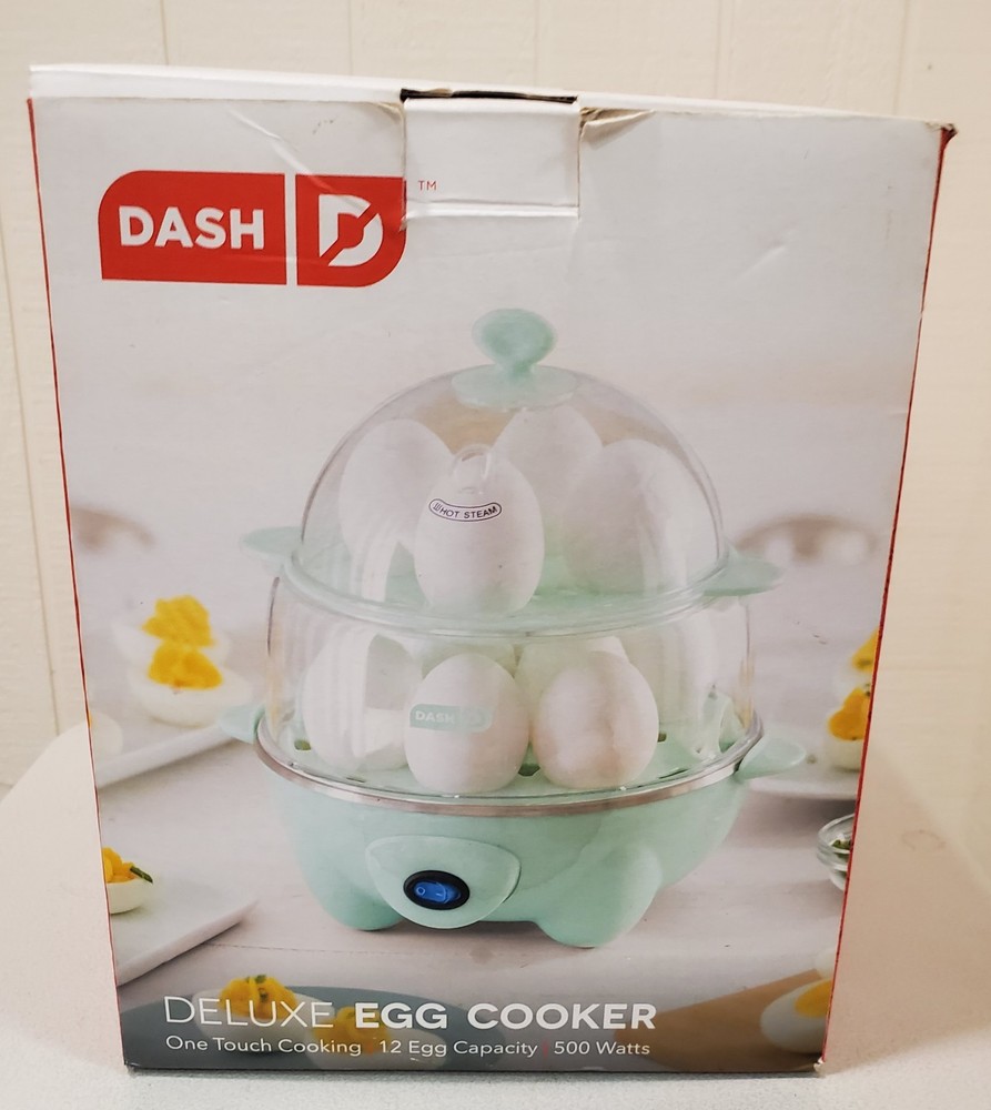 Dash Ultimate Deluxe Egg Cooker – 12-Egg – w/ Bite Trays Light Blue