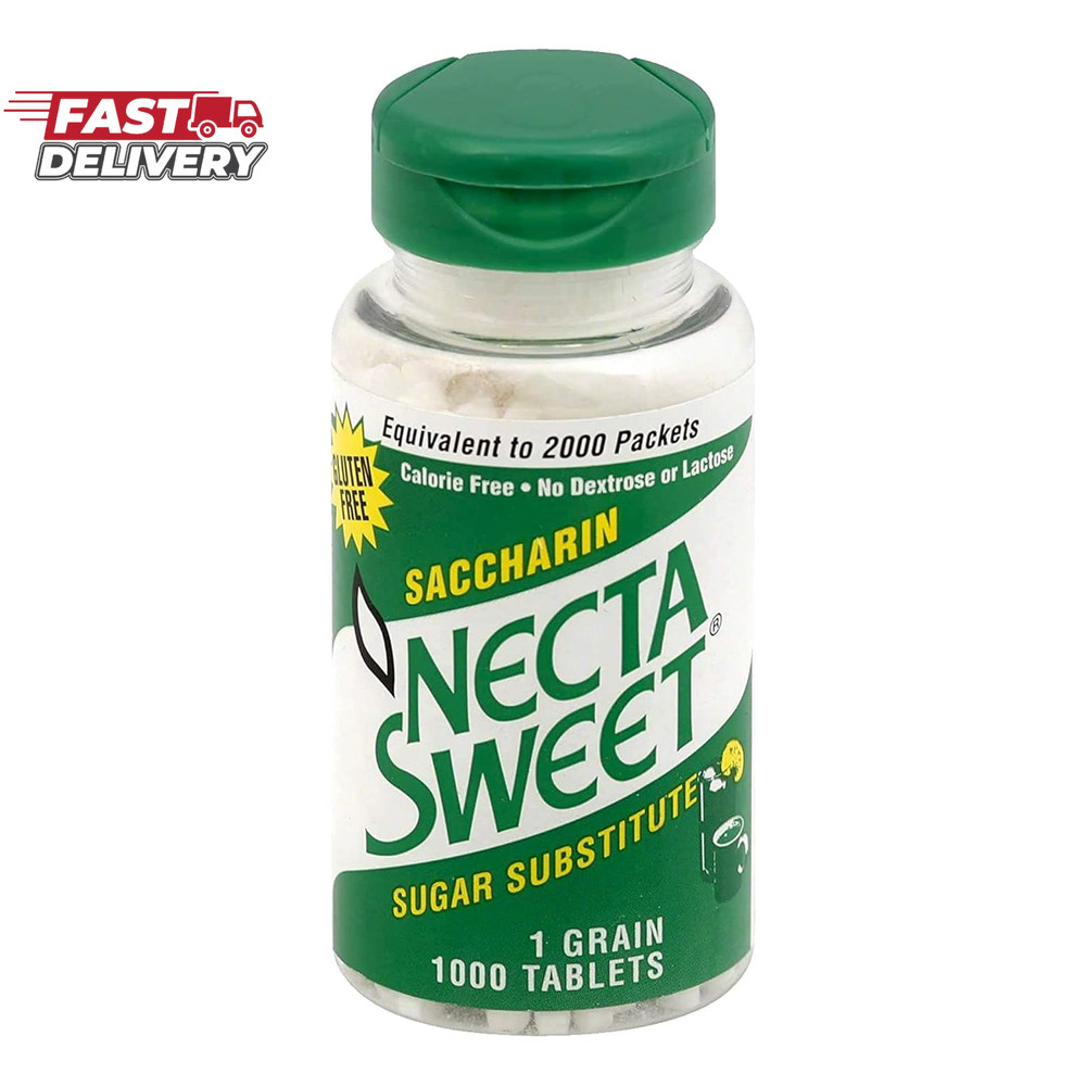 Necta Sweet Saccharin Tablets, 1-Grain, 1000 Tablet Bottle