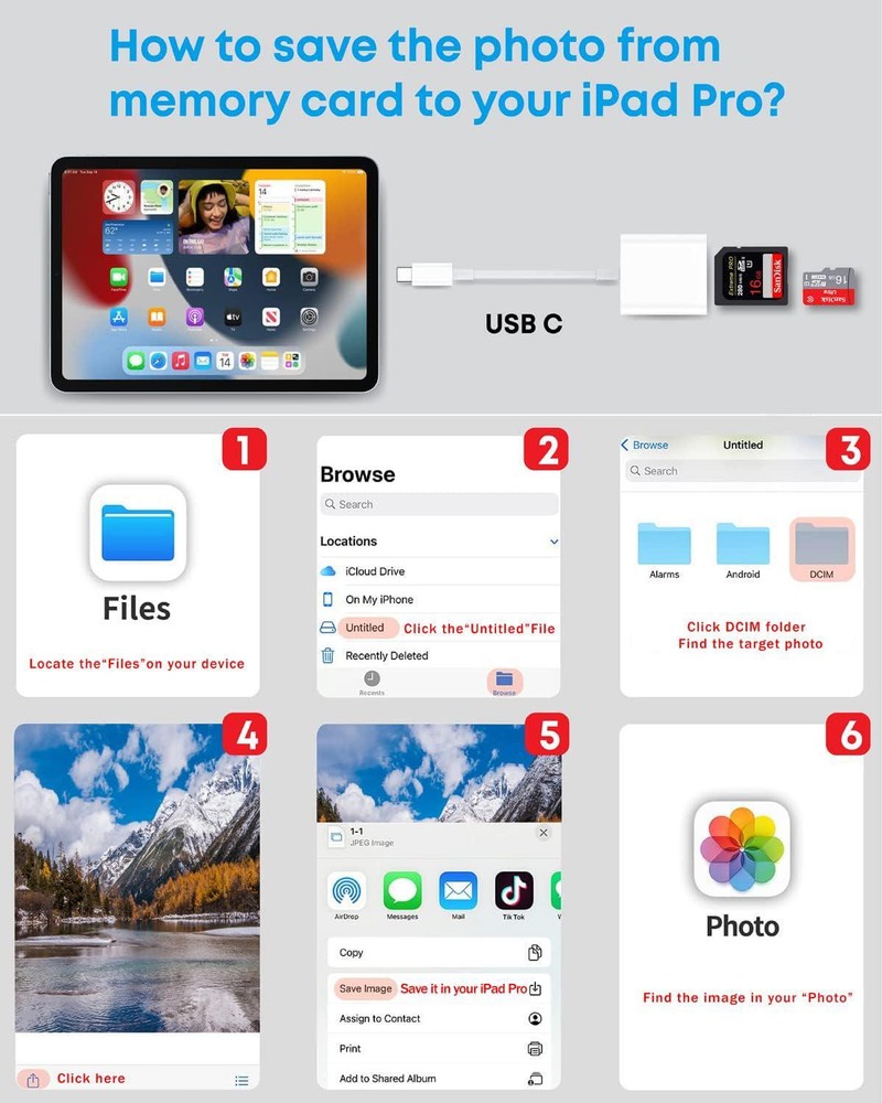 USB C SD Card Reader, USB-C To SD/Micro SD Card Reader, 2in1 High-Speed Type C C