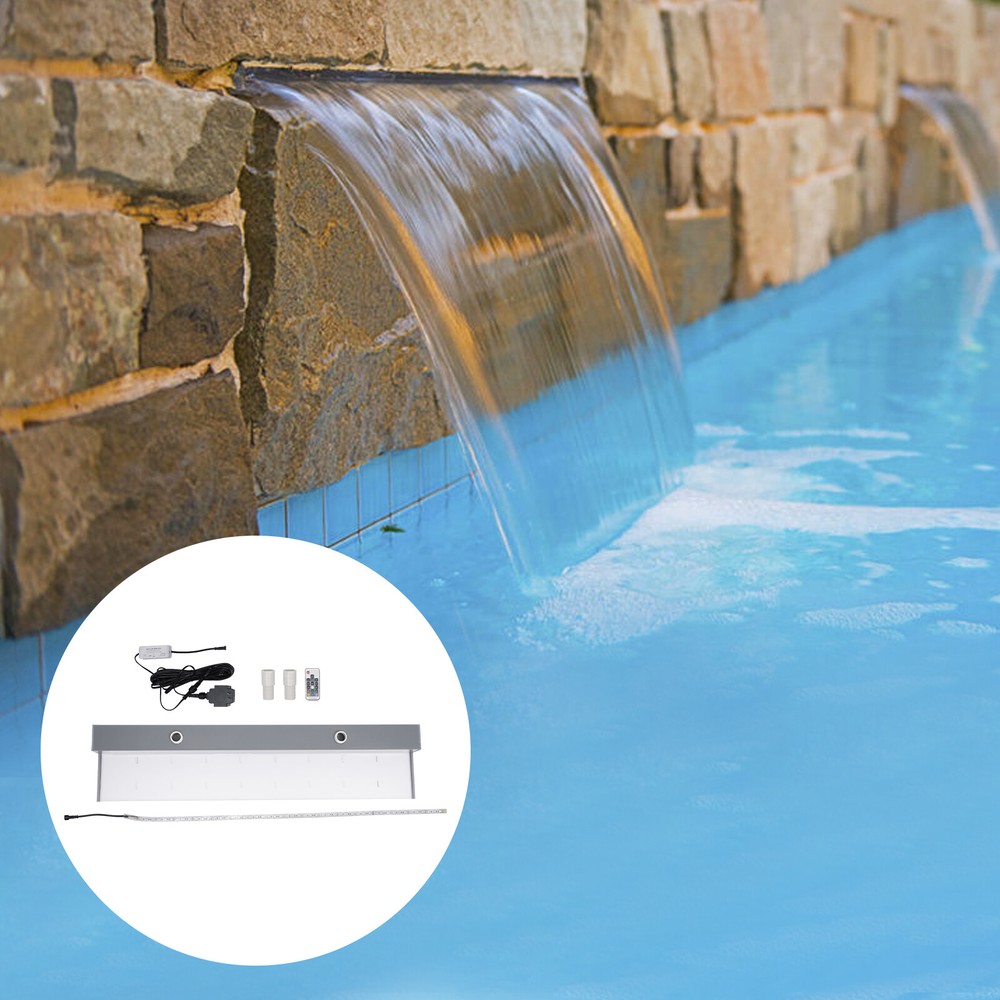 36 7 Color Pool Fountain Pool Waterfall Spillway LED Light with Remote Control