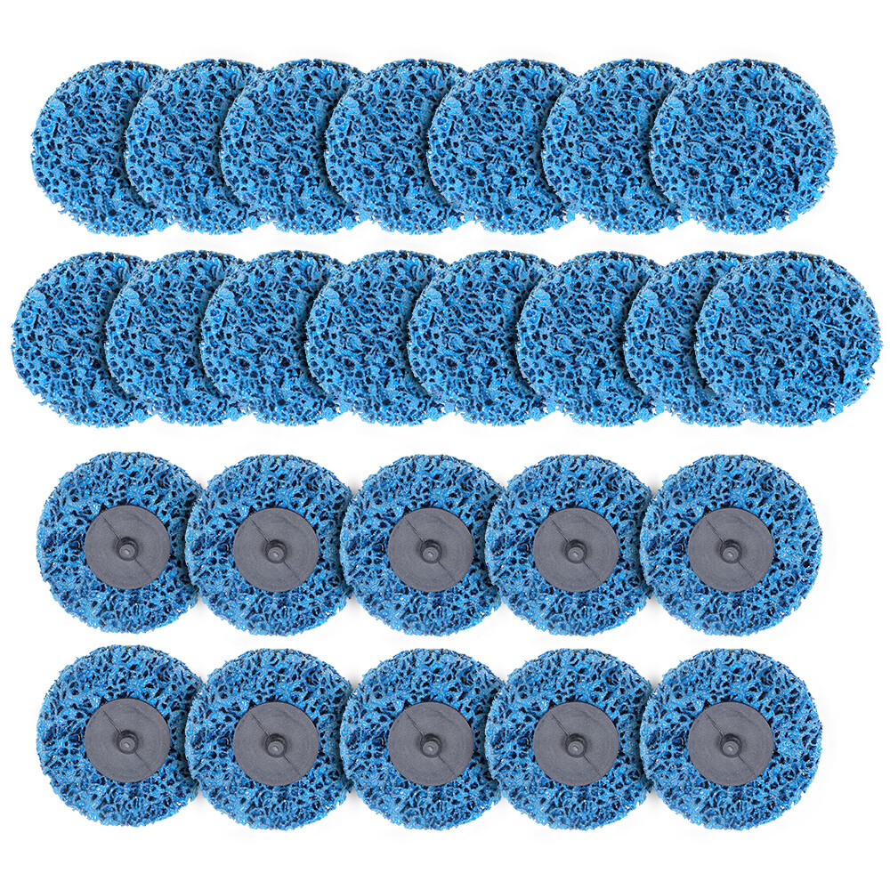 25 Pack Blue 3 Inch Quick Change Easy Strip & Clean Discs For Paint Rust