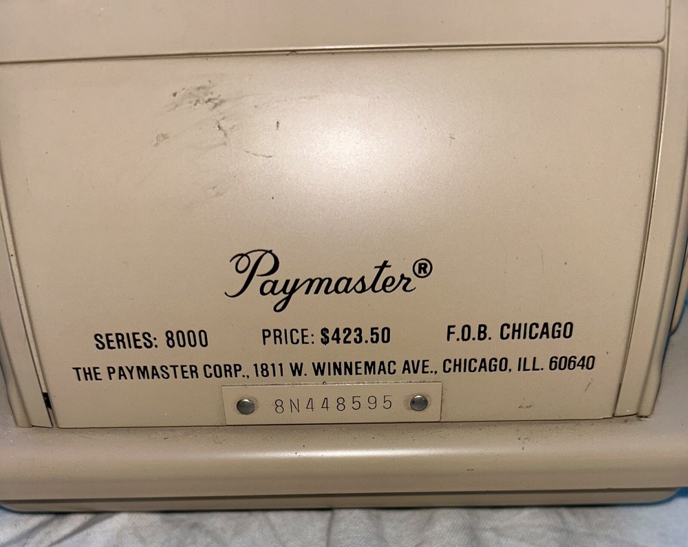 Paymaster Ribbon Writer Series 8000—WORKS!