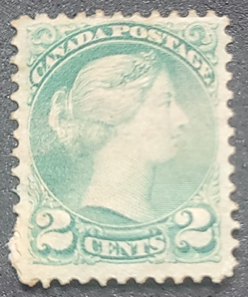 Canada 1872 Sc# 36, 2c Green Stamp Hinged