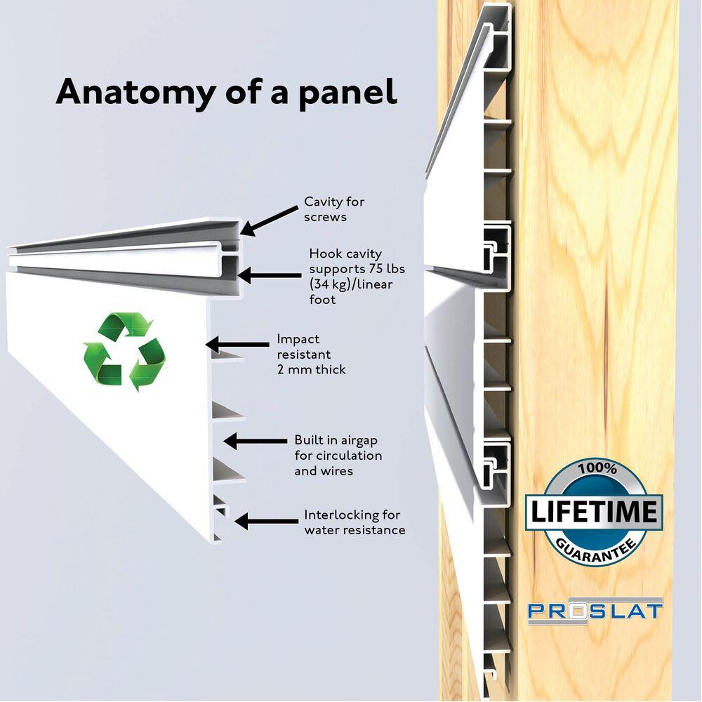 Proslat 8 ft. Wall Panel Kit Easy Install Tool Equipment Holding Organizer