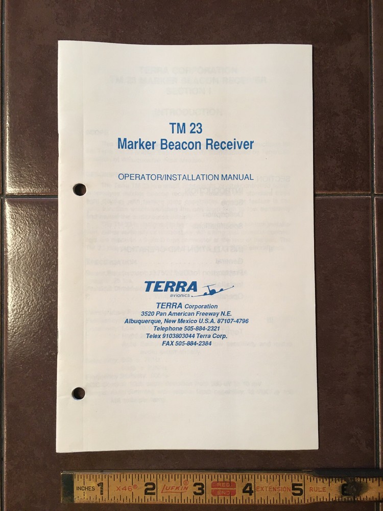 Terra TM-23 Marker Install Manual