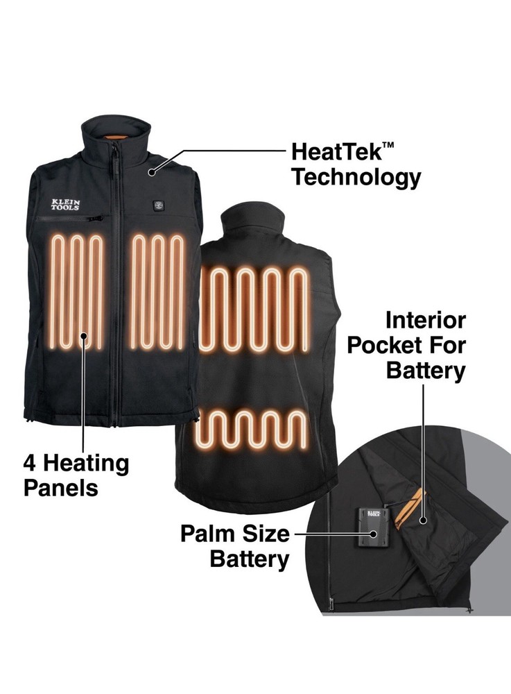Klein Tools 60953 Heated Base Layer Vest, Medium