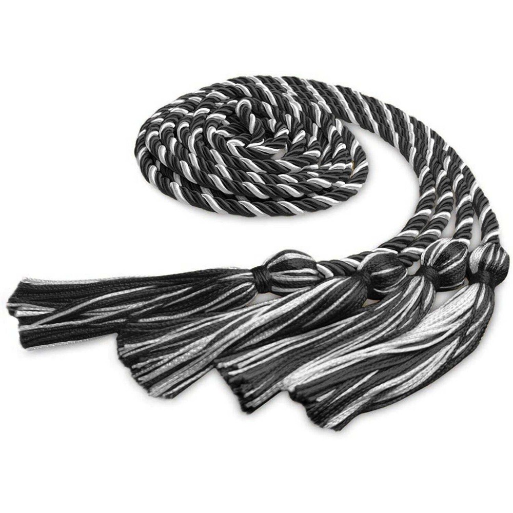 Double Graduation Honor Cord Black/White