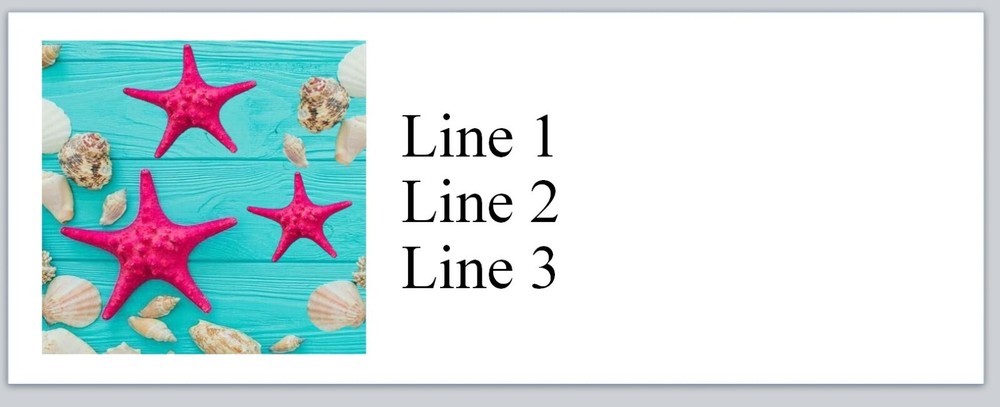 Personalized Address labels Beach Seashells Starfish (JX 139)