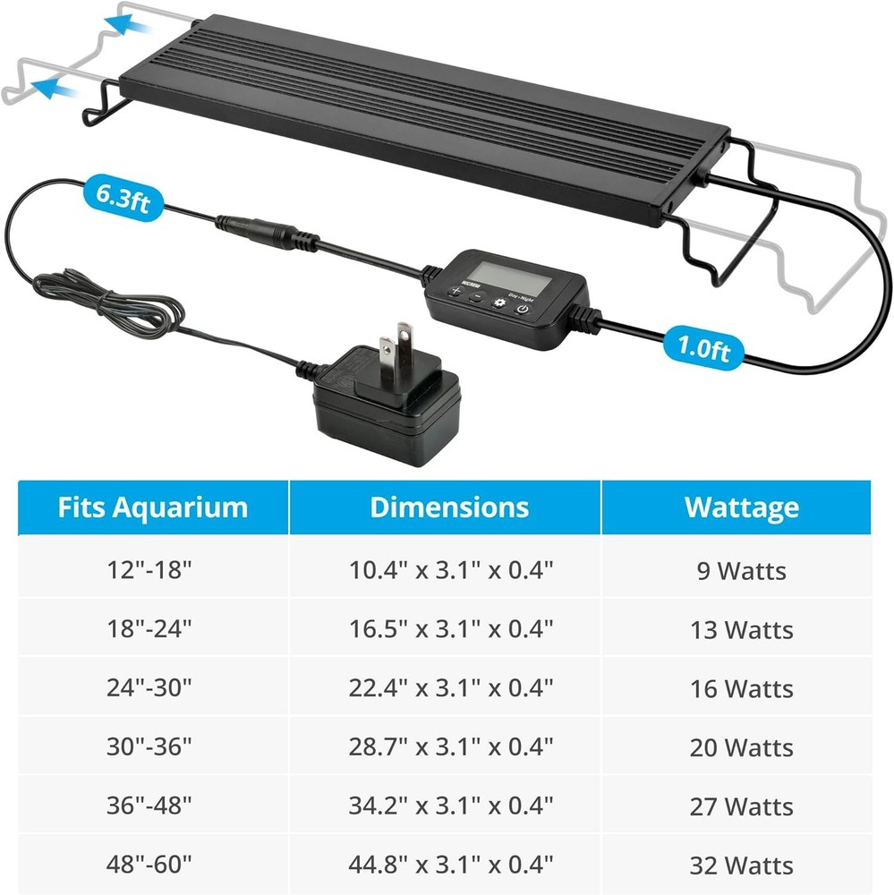 Full spectrum adjustable aquarium LED light