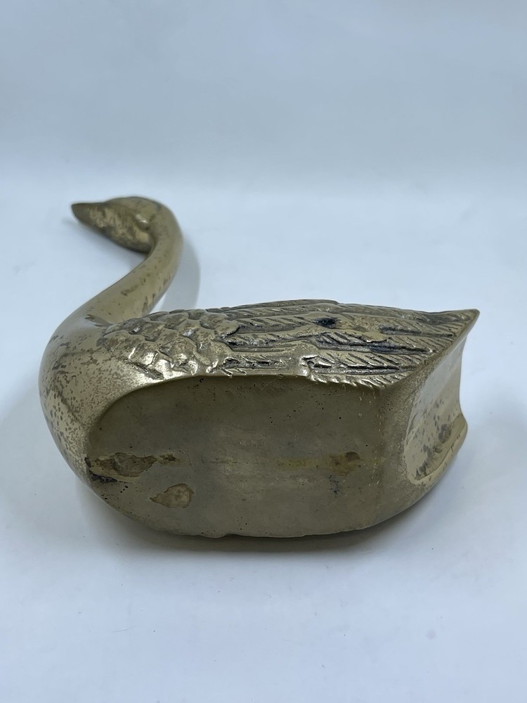 Vintage Solid Brass Swan Long Neck Figurine