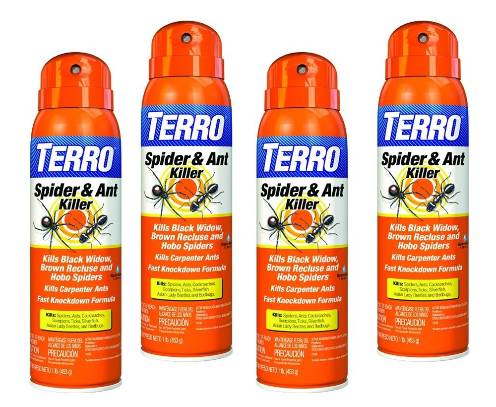 4 Pack TERRO Spider & Ant Killer Spray Kill Spiders Ants & Pests 16 oz Bottles