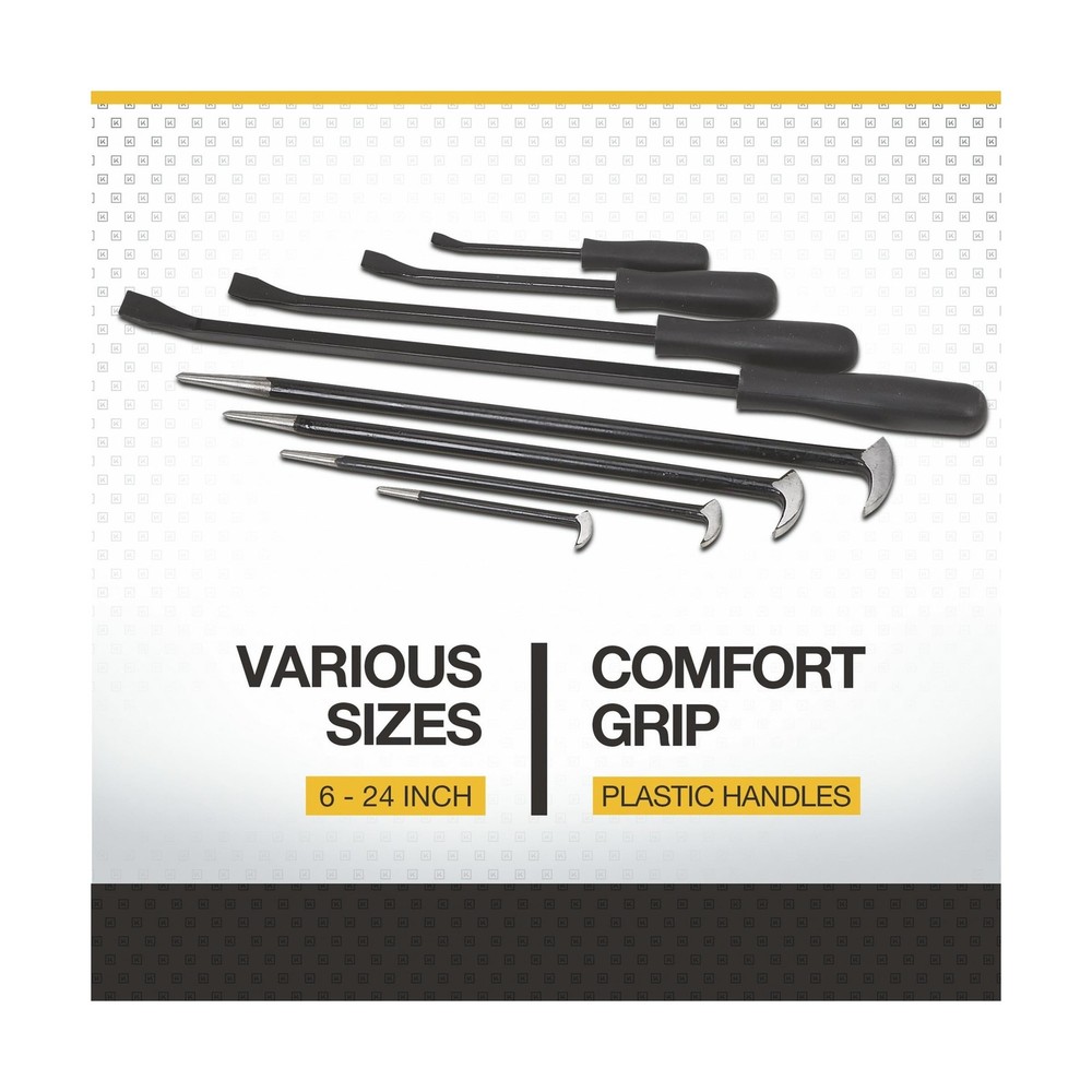 Klutch Pry Bar Set - 8-Pc.