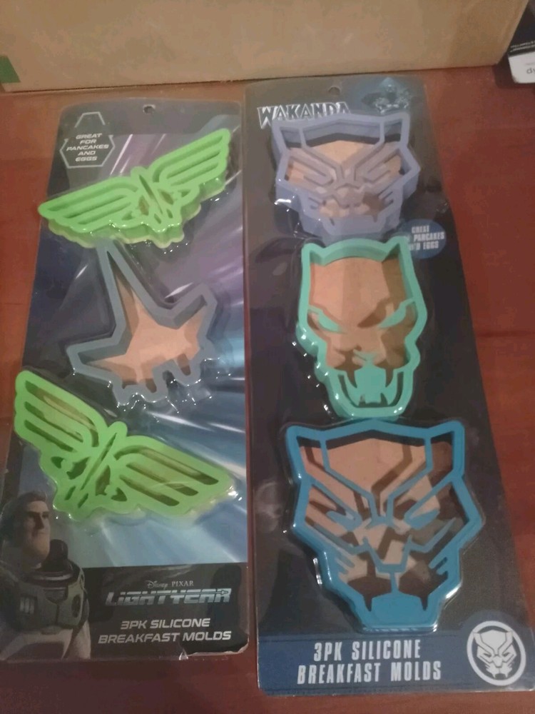 Wakanda & Buzz Lightyear 3pk Silicone Breakfast Molds