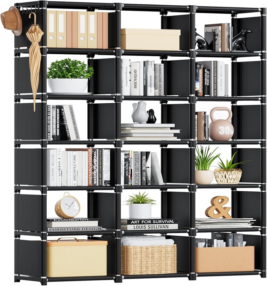 Mavivegue Bookcase 18-Cube Extra Large Book Shelf DIY Cube Storage Organizer-