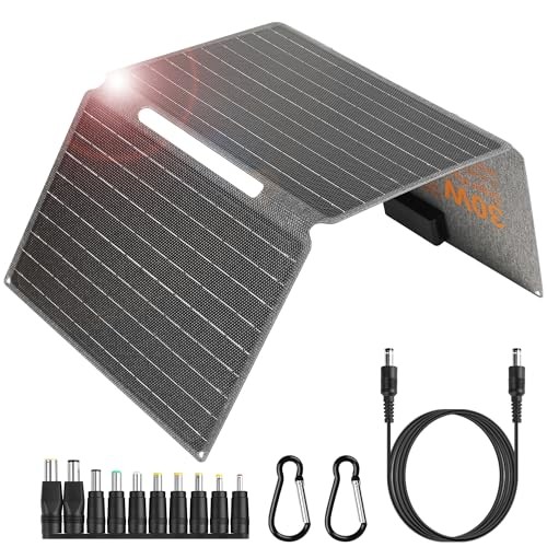 30W Foldable Solar Panel with Type-C USB 3.0 and DC Outputs 23.1% High
