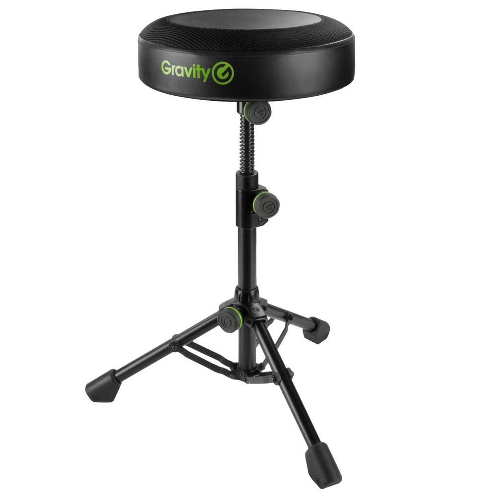Gravity GFDSEAT1 Round Musicians Stool Foldable with Adjustable Height