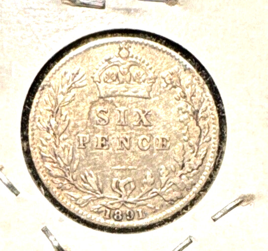 Great Britain 1891 six pence KM 760 VF