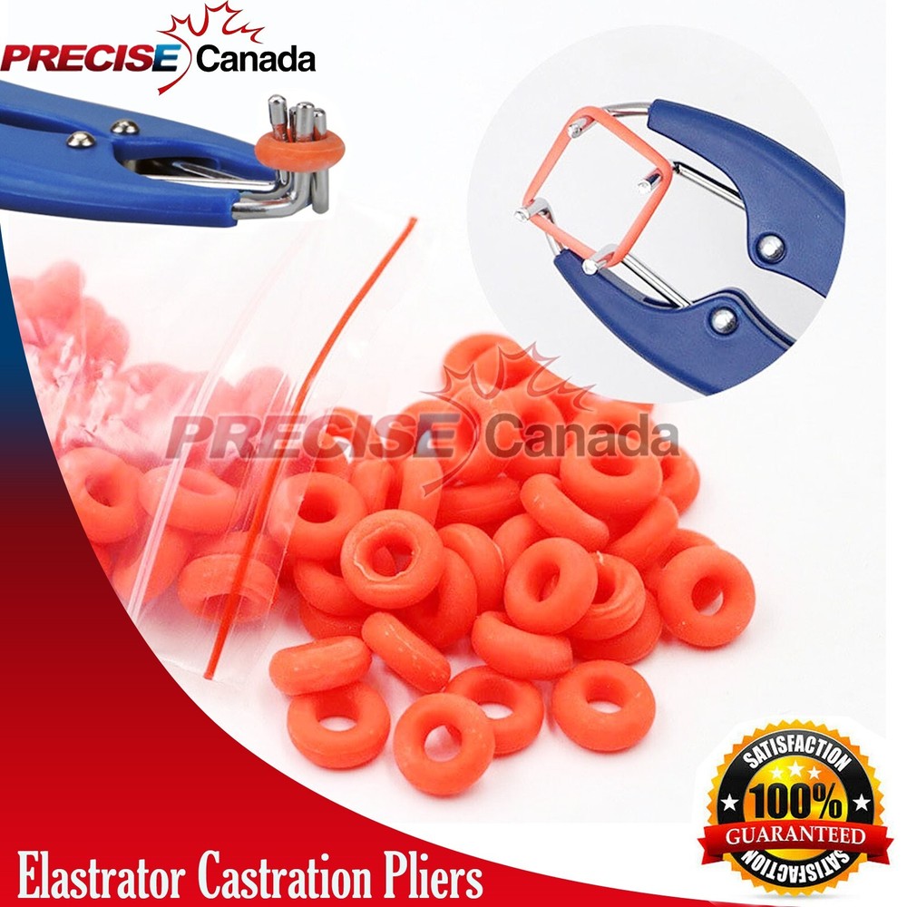 Blue Elastrator Castrator Plier Castrate Tail Sheep Goats Rubber Ring Applicator