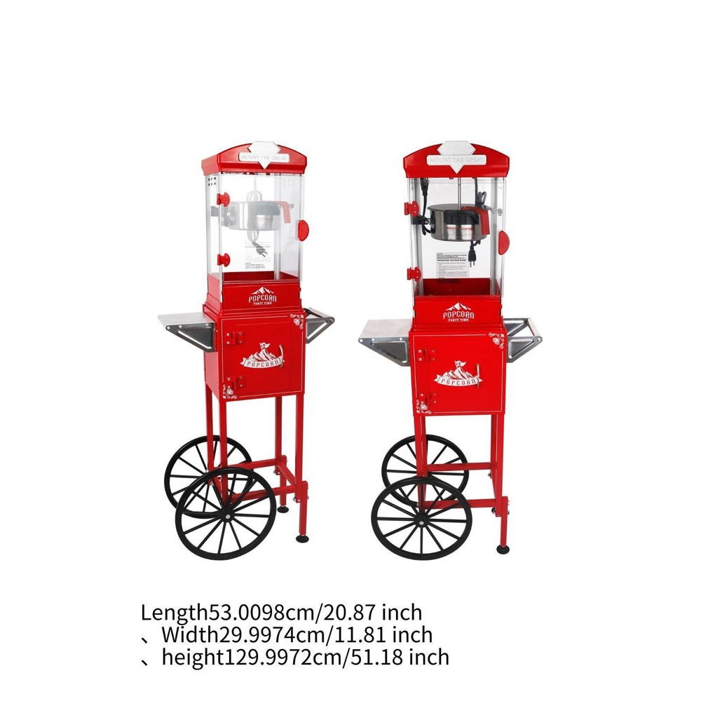 Popcorn Machine with Cart ,Wheels & 10 Kettle Popcorn Maker Measuring 3