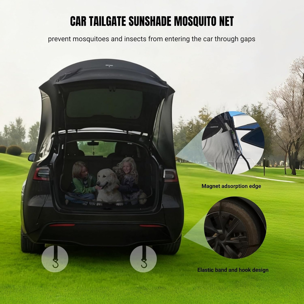 Car Camping Tailgate Mesh Screen for SUV, CUV, Mini Van, Tailgate Essentials Ven
