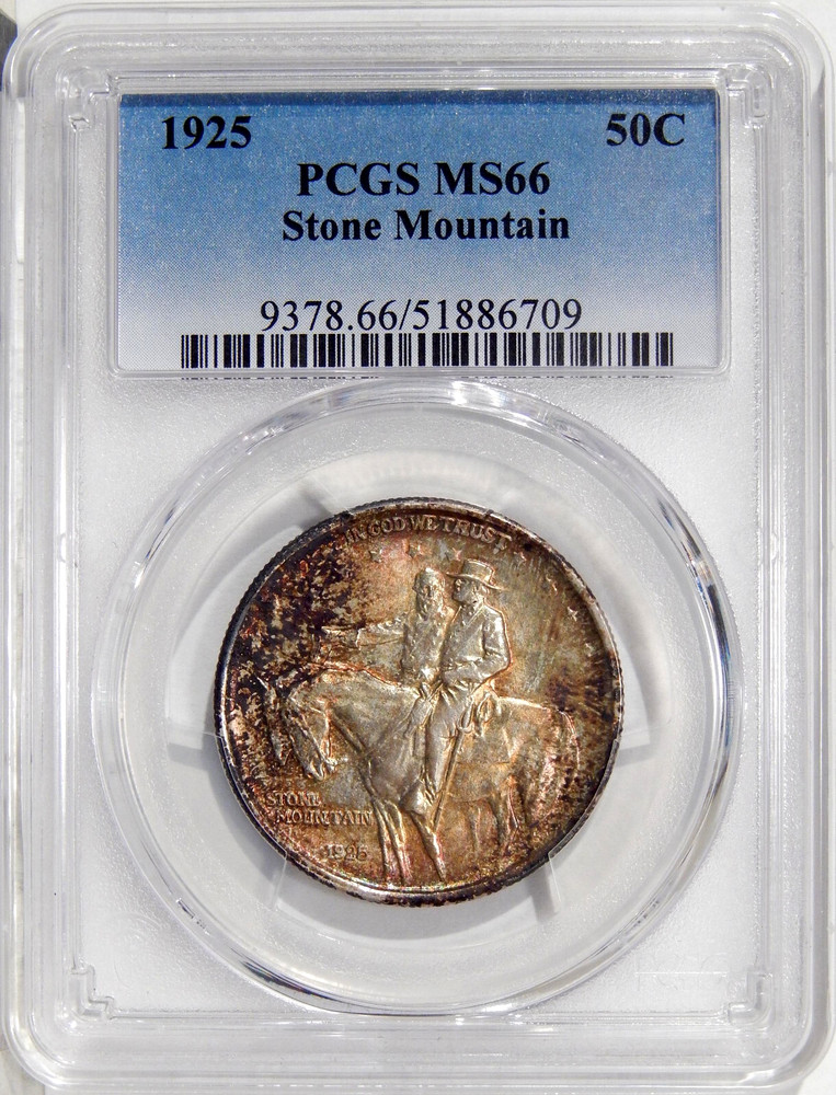1925 50c STONE MOUNTAIN PCGS MS 66 ~ ORIGINAL SILVER COMMEMORATIVE HALF DOLLAR