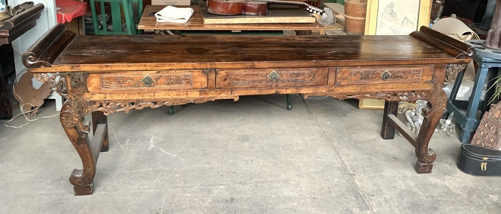 Large Antique Chinese Buffet Table