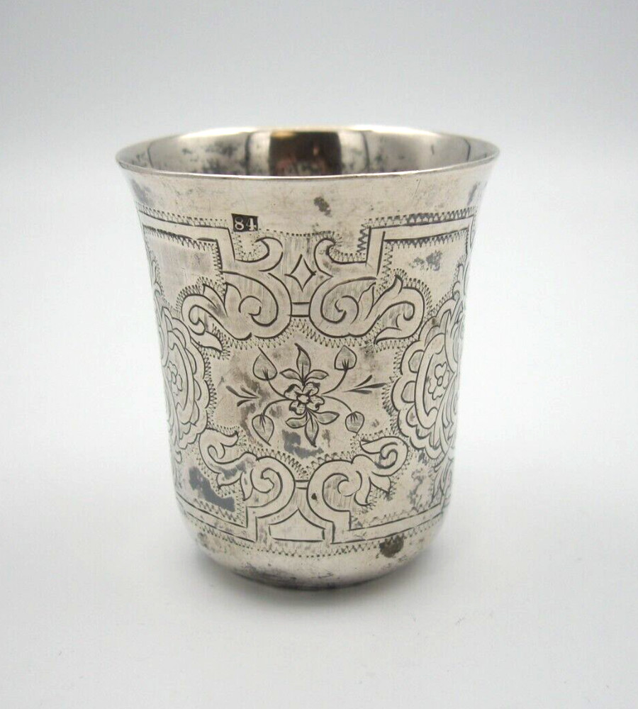 VIKTOR VASILYEVICH 1868 VODKA CUP/KIDDUSH CUP SILVER .875 2 1/2" TALL