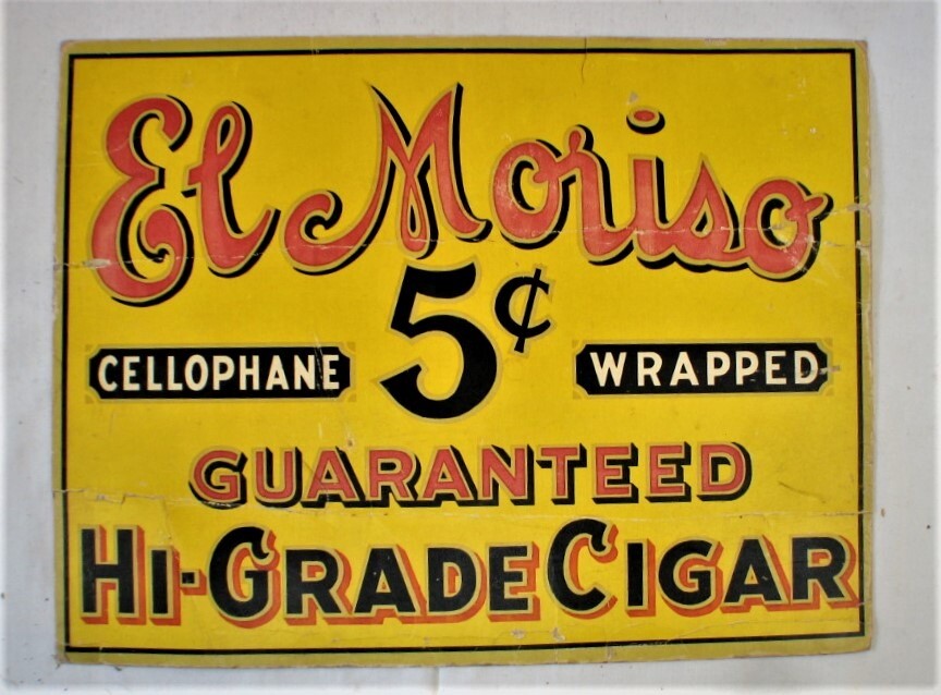 Vintage Cigar Sign -- El Moriso