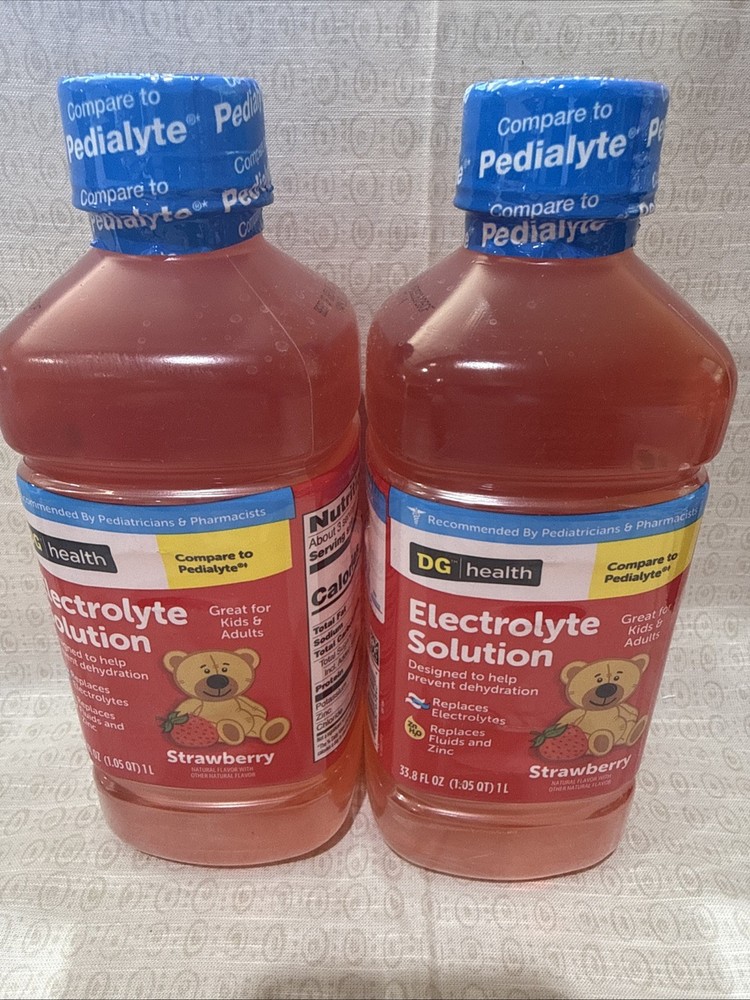 DG Electrolyte Solution, Strawberry, Hydration Drink, 1 Liter