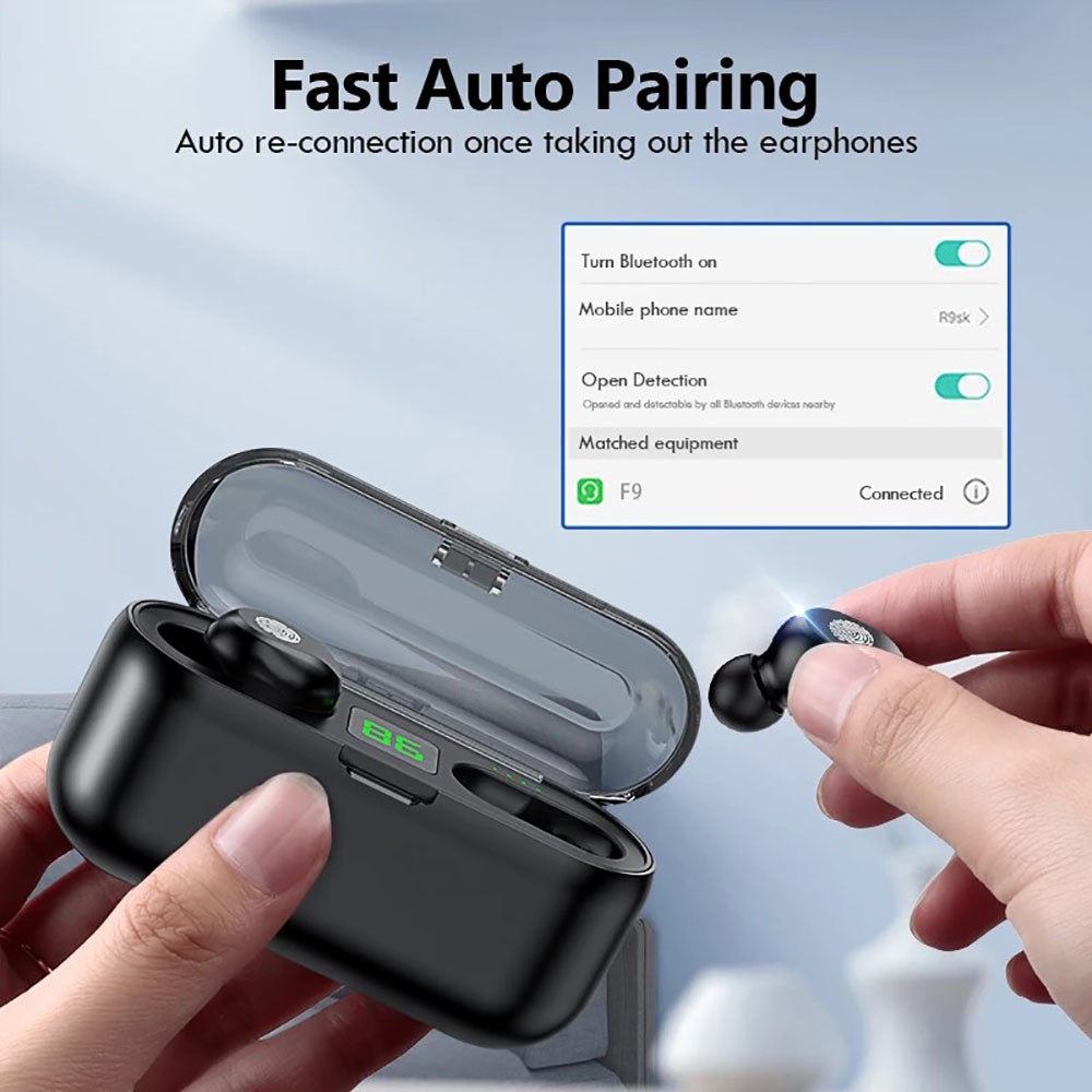 Digital Display Wireless Bluetooth Headset 5.0 Dual Call Power Display Movement