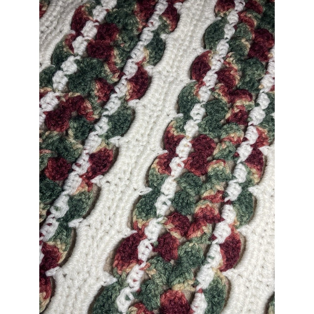 Vintage Crochet Blanket Throw 40”x59”