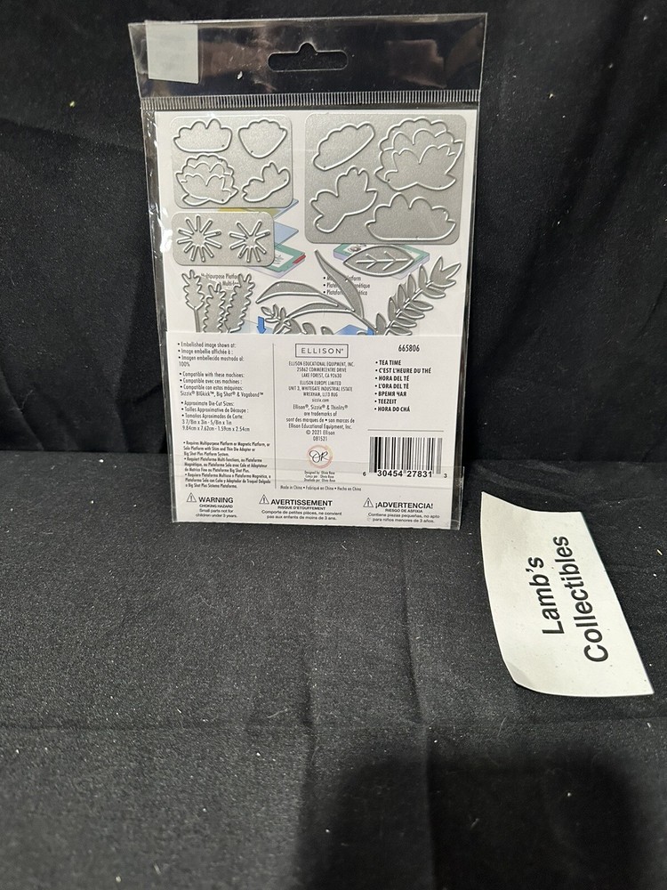 Sizzix Thinlits Tea Time 10 dies Ellison Educational Equip Scrapbooking 665806