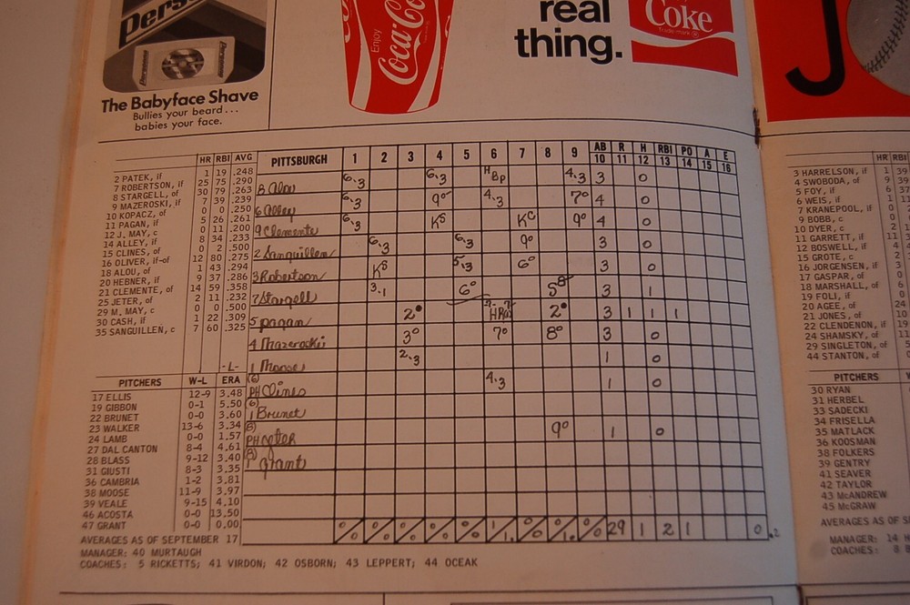 1970 New York Mets - Pittsburgh Pirates Baseball Program + Ticket